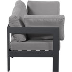Nizuc 60" Water Resistant Fabric Upholstered 2pc. Outdoor Patio Modular Loveseat in Grey