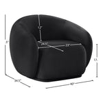Emery Velvet Upholstered Chair in Black