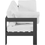 Nizuc 60" Water Resistant Fabric Upholstered 2pc. Outdoor Patio Modular Loveseat in White