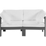 Nizuc 60" Water Resistant Fabric Upholstered 2pc. Outdoor Patio Modular Loveseat in White