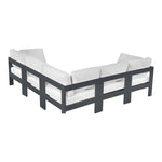 Nizuc 90" Water Resistant Fabric Upholstered 5pc. Outdoor Patio Modular Sectional in White