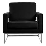 Noah Velvet Upholstered Accent Chair in Black