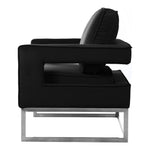 Noah Velvet Upholstered Accent Chair in Black