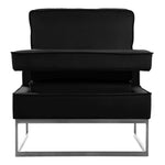 Noah Velvet Upholstered Accent Chair in Black