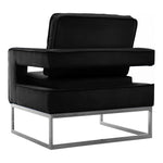 Noah Velvet Upholstered Accent Chair in Black