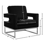 Noah Velvet Upholstered Accent Chair in Black