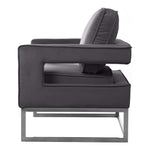 Noah Velvet Upholstered Accent Chair in Grey