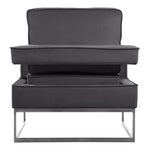 Noah Velvet Upholstered Accent Chair in Grey