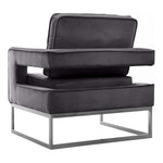 Noah Velvet Upholstered Accent Chair in Grey