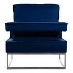 Noah Velvet Upholstered Accent Chair in Navy