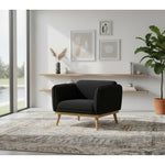 Nolita Boucle Fabric Upholstered Chair in Black