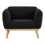 Nolita Boucle Fabric Upholstered Chair in Black