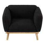 Nolita Boucle Fabric Upholstered Chair in Black