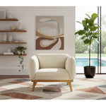 Nolita Boucle Fabric Upholstered Chair in Cream
