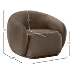 Emery Velvet Upholstered Chair in Brown