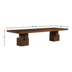 Anzio 96 / 144" Oak Veneer Dining Table (3 Boxes) in Brown
