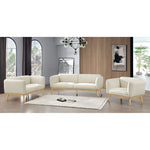 Nolita Boucle Fabric Upholstered Chair in Cream