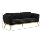 Nolita 82" Boucle Fabric Upholstered Sofa in Black