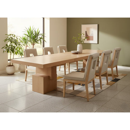 Anzio 96 / 144" Veneer Dining Table (3 Boxes) in Oak