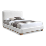 Nolita Linen Textured Fabric Upholstered King Bed in Cream