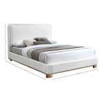 Nolita Linen Textured Fabric Upholstered King Bed in Cream