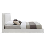 Nolita Linen Textured Fabric Upholstered King Bed in Cream