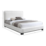 Nolita Linen Textured Fabric Upholstered King Bed in Cream