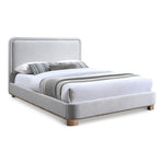 Nolita Linen Textured Fabric Upholstered King Bed in Grey