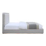 Nolita Linen Textured Fabric Upholstered King Bed in Grey