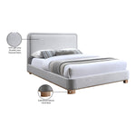 Nolita Linen Textured Fabric Upholstered King Bed in Grey