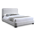 Nolita Linen Textured Fabric Upholstered King Bed in Grey