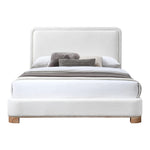 Nolita Linen Textured Fabric Upholstered Queen Bed in Cream