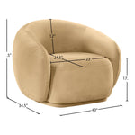 Emery Velvet Upholstered Chair in Camel