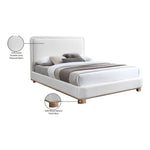 Nolita Linen Textured Fabric Upholstered Queen Bed in Cream