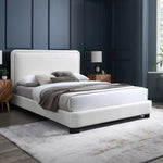 Nolita Linen Textured Fabric Upholstered Queen Bed in Cream