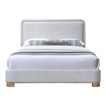 Nolita Linen Textured Fabric Upholstered Queen Bed in Grey