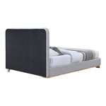 Nolita Linen Textured Fabric Upholstered Queen Bed in Grey