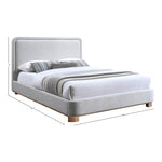 Nolita Linen Textured Fabric Upholstered Queen Bed in Grey