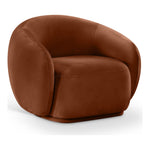 Emery Velvet Upholstered Chair in Cognac