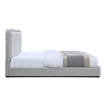 Nolita Linen Textured Fabric Upholstered Queen Bed in Grey