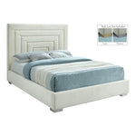 Nora Velvet Upholstered King Bed in Cream