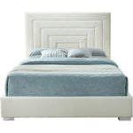 Nora Velvet Upholstered King Bed in Cream