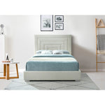 Nora Velvet Upholstered King Bed in Cream