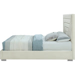 Nora Velvet Upholstered King Bed in Cream
