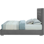 Nora Velvet Upholstered King Bed in Grey