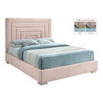 Nora Velvet Upholstered King Bed in Pink