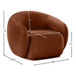 Emery Velvet Upholstered Chair in Cognac