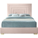 Nora Velvet Upholstered King Bed in Pink