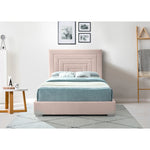 Nora Velvet Upholstered King Bed in Pink
