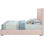 Nora Velvet Upholstered King Bed in Pink